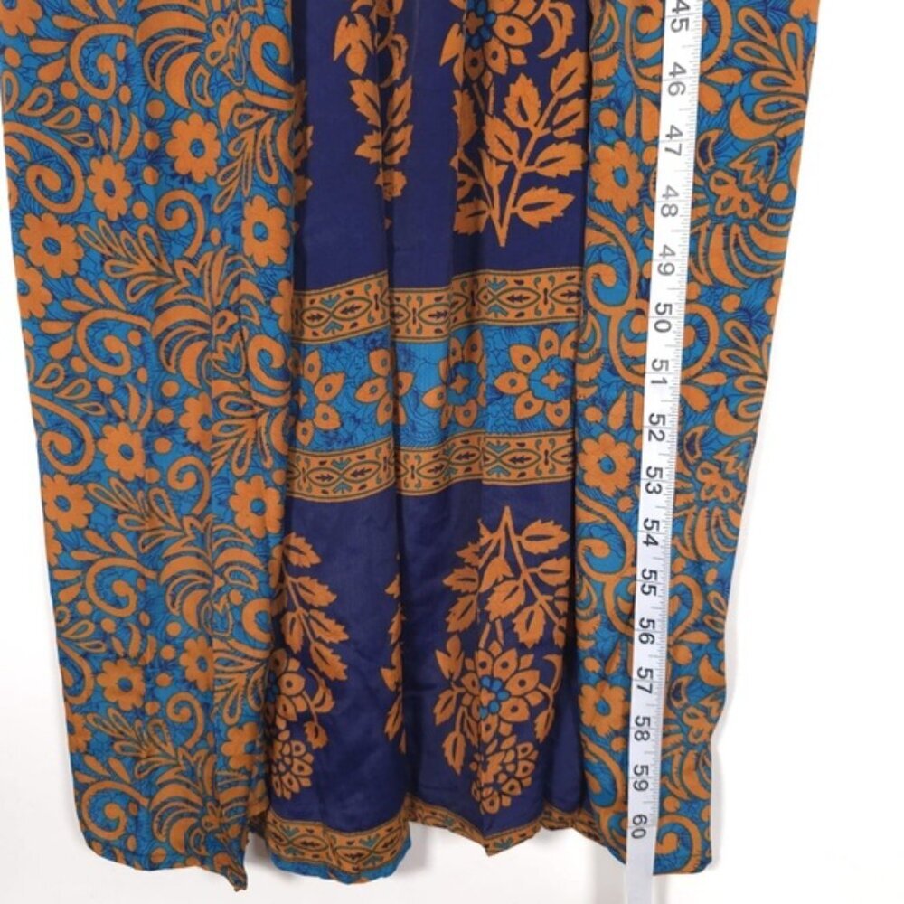 NWT RAGA Maxi Dress Floral Side Cut Out Elastic Waist Tassels Straps R1743 SMALL - Picture 5 of 15